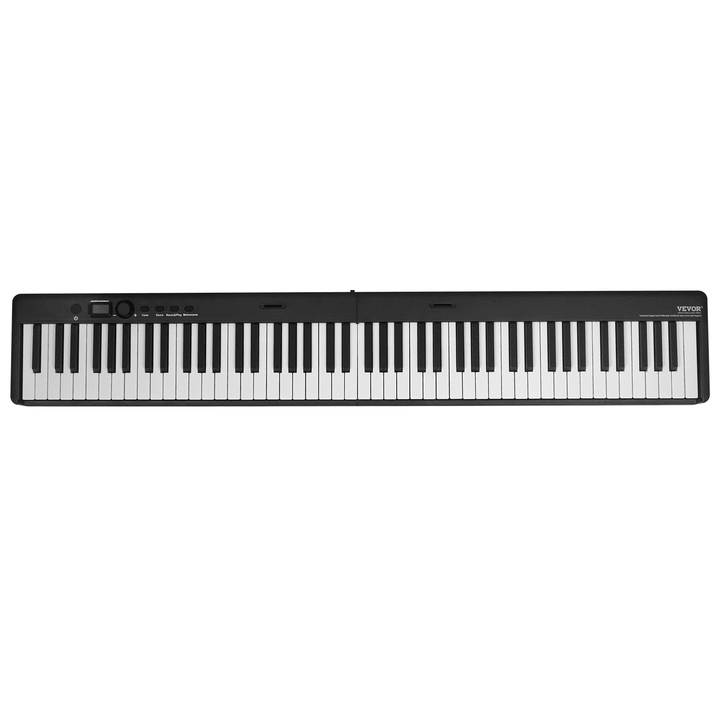 VEVOR 88 Key Folding Keyboard Piano Portable Foldable Piano Bluetooth MIDI Black - The Little Big Store