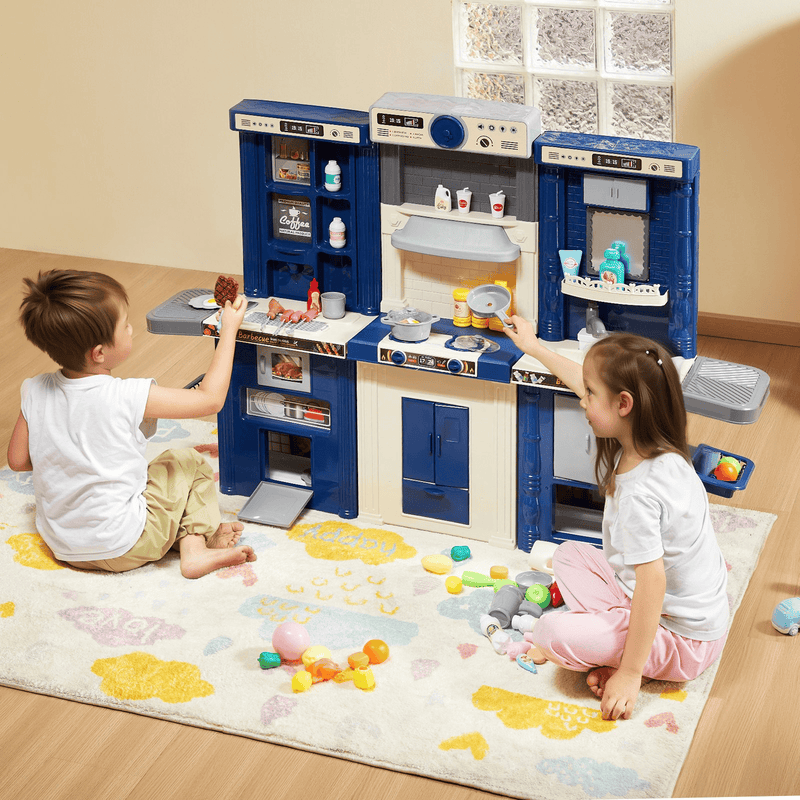 Kids Kitchen Playset with 74 Accessories – 3-in-1 Modular Design