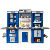Christmas Gift! VEVOR Kitchen Playset Kids Pretend Cooking Play Toy 74 Piece Accessories Blue - The Little Big Store