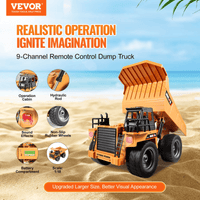 VEVOR RC Remote Control Dump Truck Toy Construction Vehicle Toy 9CH 1:18 Scale - The Little Big Store