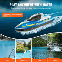 VEVOR RC Boat 2.4 GHz Remote Control Racing Boat 12 km/h Kids Adults Gift Blue - The Little Big Store