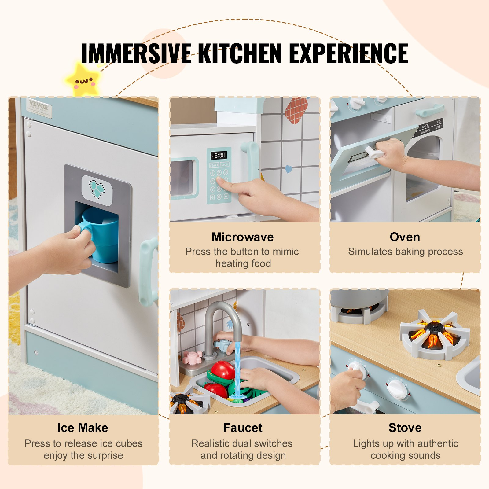 Kitchen Playset for Kids – 24-Piece Pretend Cooking Fun in White