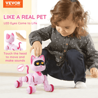 VEVOR RC Robot Cat Toy for Kid Talking Dancing Touch Remote Control Programmable - The Little Big Store
