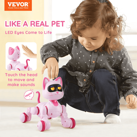 VEVOR RC Robot Cat Toy for Kid Talking Dancing Touch Remote Control Programmable - The Little Big Store