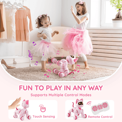 VEVOR RC Robot Cat Toy for Kid Talking Dancing Touch Remote Control Programmable - The Little Big Store