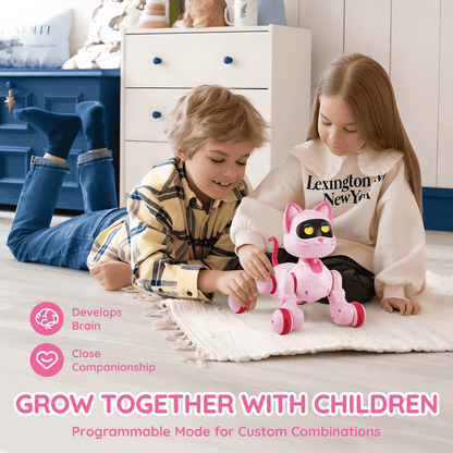 VEVOR RC Robot Cat Toy for Kid Talking Dancing Touch Remote Control Programmable - The Little Big Store