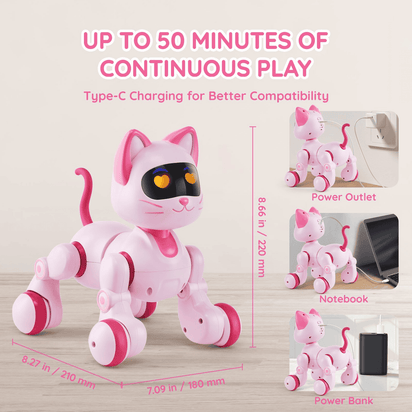 VEVOR RC Robot Cat Toy for Kid Talking Dancing Touch Remote Control Programmable - The Little Big Store