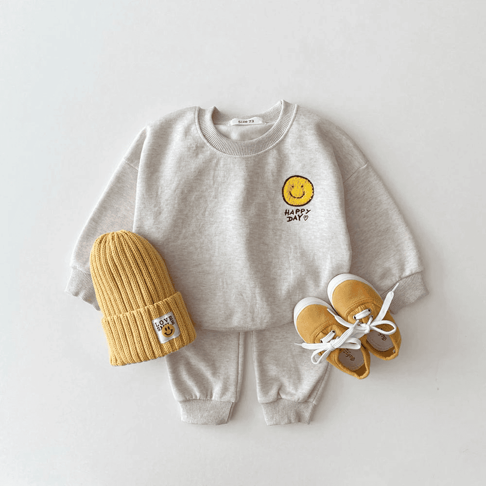 Cotton tracksuit set 2 pcs sweatshirt and trousers for children Multivariant - The Little Big Store
