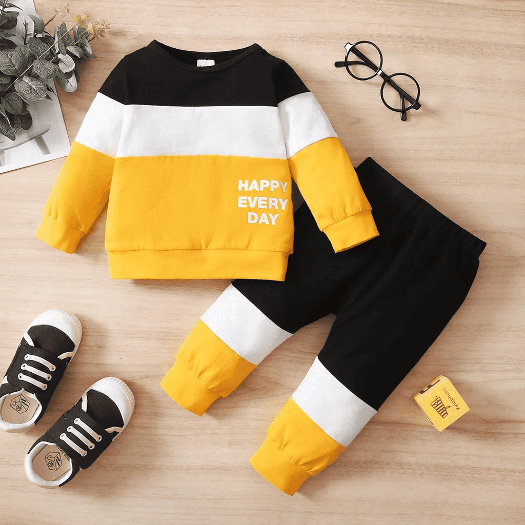 Cotton tracksuit set 2 pcs sweatshirt and trousers for Happy Everyday children - The Little Big Store