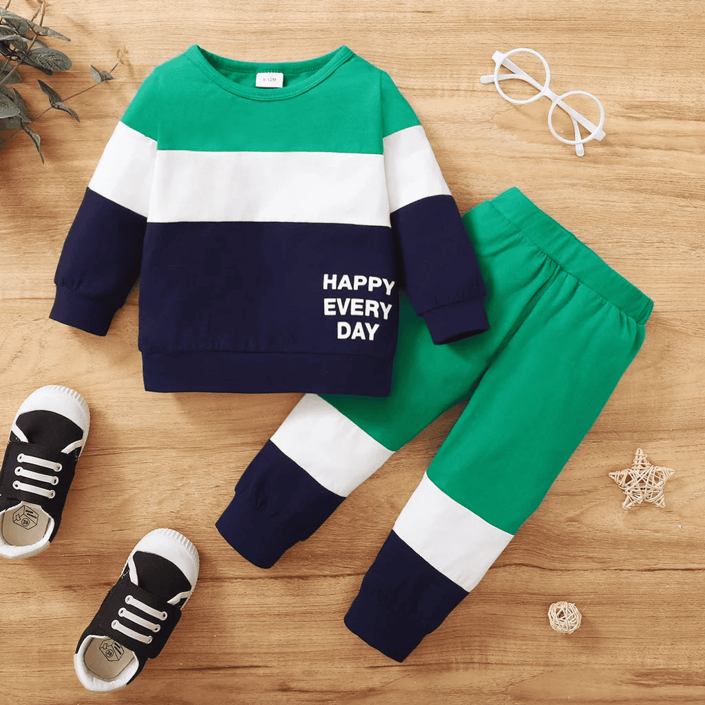 Cotton tracksuit set 2 pcs sweatshirt and trousers for Happy Everyday children - The Little Big Store