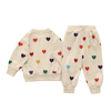 Cotton tracksuit set 2 pcs sweatshirt and trousers for Children Hearts - The Little Big Store