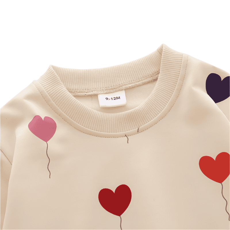 Cotton tracksuit set 2 pcs sweatshirt and trousers for Children Hearts - The Little Big Store
