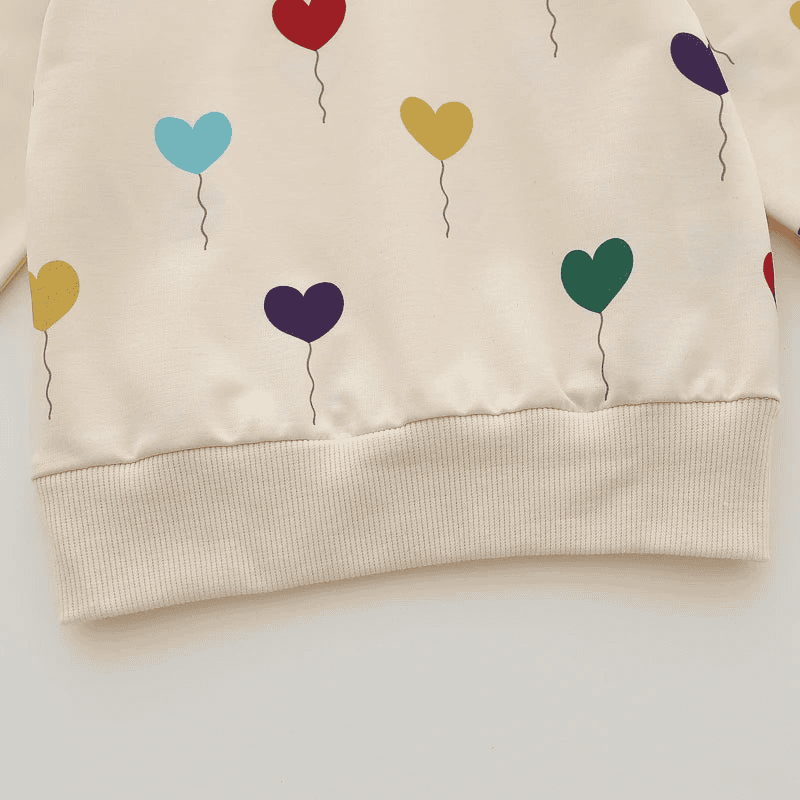Cotton tracksuit set 2 pcs sweatshirt and trousers for Children Hearts - The Little Big Store