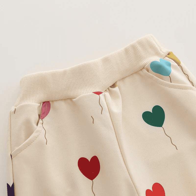 Cotton tracksuit set 2 pcs sweatshirt and trousers for Children Hearts - The Little Big Store