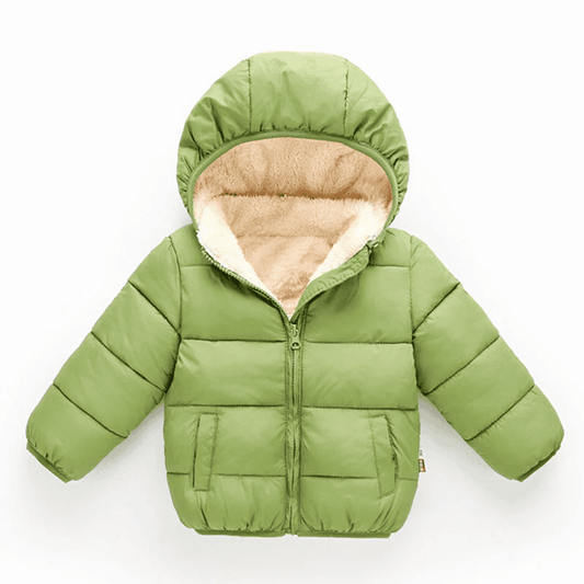 Multivariant Padded Jacket with Hood and Zip for Children - The Little Big Store