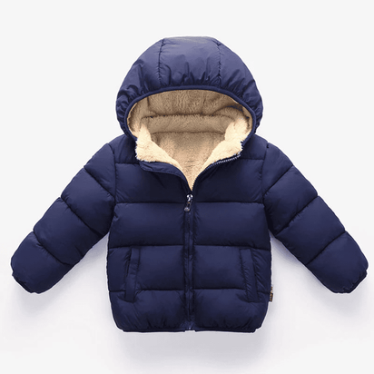 Multivariant Padded Jacket with Hood and Zip for Children - The Little Big Store
