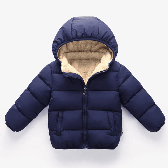 Multivariant Padded Jacket with Hood and Zip for Children - The Little Big Store