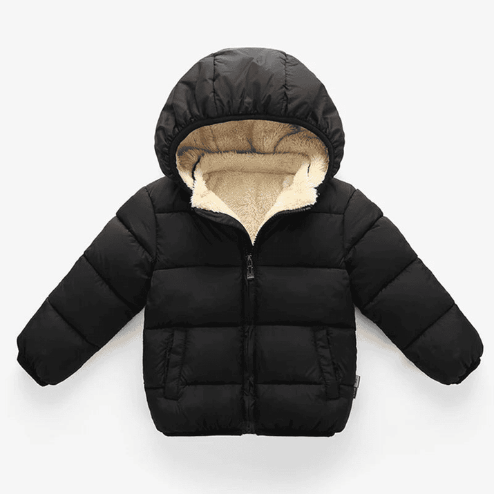 Multivariant Padded Jacket with Hood and Zip for Children - The Little Big Store