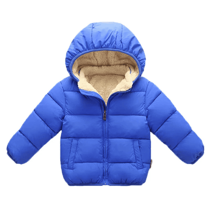 Multivariant Padded Jacket with Hood and Zip for Children - The Little Big Store