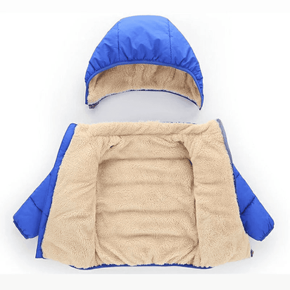 Multivariant Padded Jacket with Hood and Zip for Children - The Little Big Store