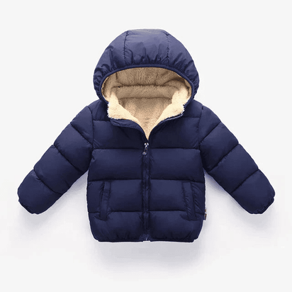 Multivariant Padded Jacket with Hood and Zip for Children - The Little Big Store
