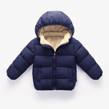 Multivariant Padded Jacket with Hood and Zip for Children - The Little Big Store