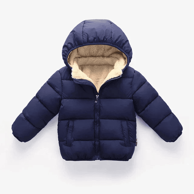 Multivariant Padded Jacket with Hood and Zip for Children - The Little Big Store