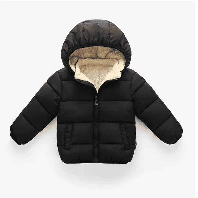 Multivariant Padded Jacket with Hood and Zip for Children - The Little Big Store