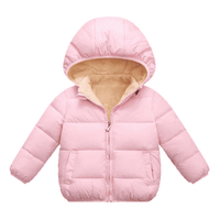 Multivariant Padded Jacket with Hood and Zip for Children - The Little Big Store