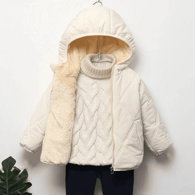 Multivariant Padded Jacket with Hood and Zip for Children - The Little Big Store