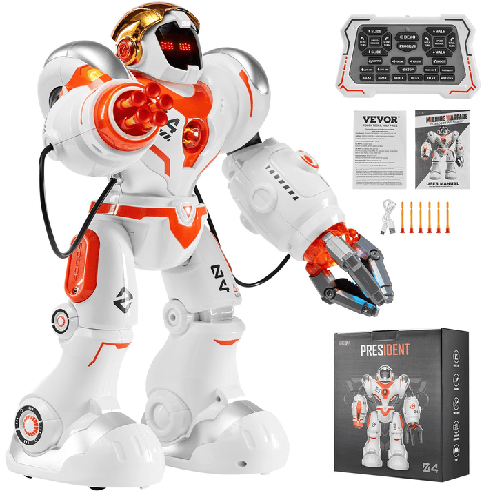 VEVOR RC Robot Toy Battle Robot for Kids Remote Control Robotic Toy Programmable - The Little Big Store