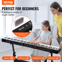 VEVOR 88 Key Digital Piano Keyboard Semi Weighted Full Size Electric Portable - The Little Big Store
