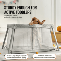VEVOR Baby Travel Crib and Play Yard Folding Baby Playpen with Soft Mattress Pad - The Little Big Store