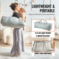 VEVOR Baby Travel Crib and Play Yard Folding Baby Playpen with Soft Mattress Pad - The Little Big Store