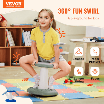 VEVOR Kids Wobble Chair Active Chair with Sponge Cushion, Wobble Stool Improves Focus, Posture and Calm Children, Ideal for Schools and Preschools, Age 3-7, Green - The Little Big Store