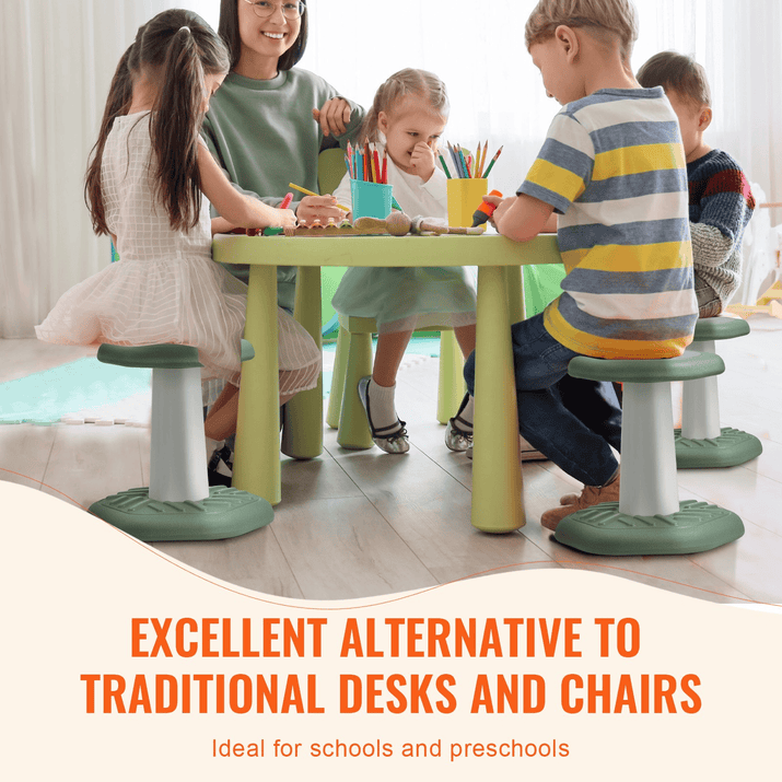 VEVOR Kids Wobble Chair Active Chair with Sponge Cushion, Wobble Stool Improves Focus, Posture and Calm Children, Ideal for Schools and Preschools, Age 3-7, Green - The Little Big Store