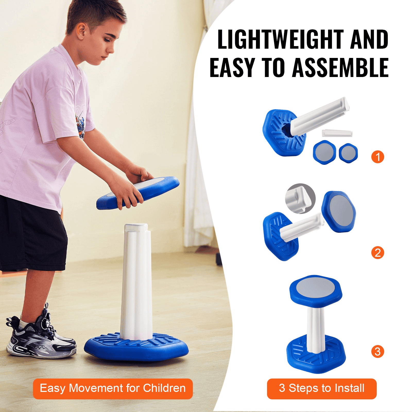 VEVOR Kids Wobble Chair (17.7-inch High), Active Chair with Sponge Cushion, Wobble Stool Improves Focus, Posture and Calm Children, Ideal for Schools and Home, Age 7-14, Blue - The Little Big Store