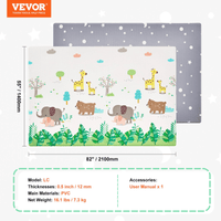 VEVOR 55"x82" Baby Play Mat Kids Crawling Soft Activity Floor Playmat 2 Side - The Little Big Store