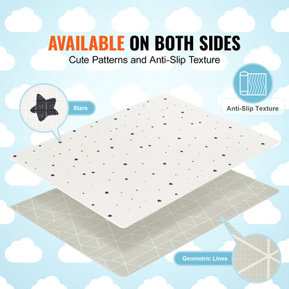 55"x79" Baby Play Mat Kids Crawling Soft Activity Floor Playmat 2 Side - The Little Big Store