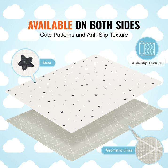 55"x79" Baby Play Mat Kids Crawling Soft Activity Floor Playmat 2 Side - The Little Big Store