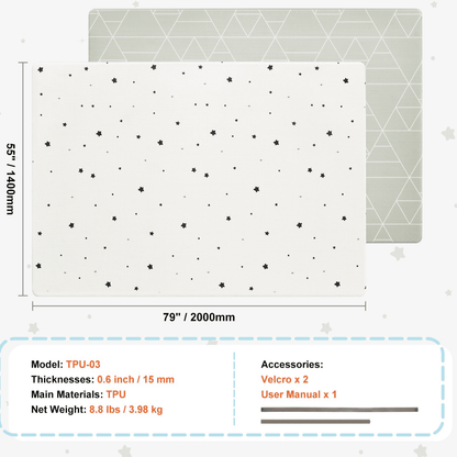55"x79" Baby Play Mat Kids Crawling Soft Activity Floor Playmat 2 Side - The Little Big Store