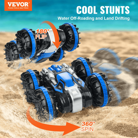 VEVOR Amphibious Remote Control Car Boat 2.4 GHz 4WD RC Boat Kids Adults Blue - The Little Big Store