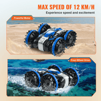 VEVOR Amphibious Remote Control Car Boat 2.4 GHz 4WD RC Boat Kids Adults Blue - The Little Big Store