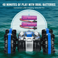 VEVOR Amphibious Remote Control Car Boat 2.4 GHz 4WD RC Boat Kids Adults Blue - The Little Big Store
