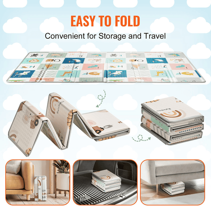 VEVOR 51"x79" Baby Play Mat Kids Crawling Soft Activity Floor Playmat 2 Side - The Little Big Store