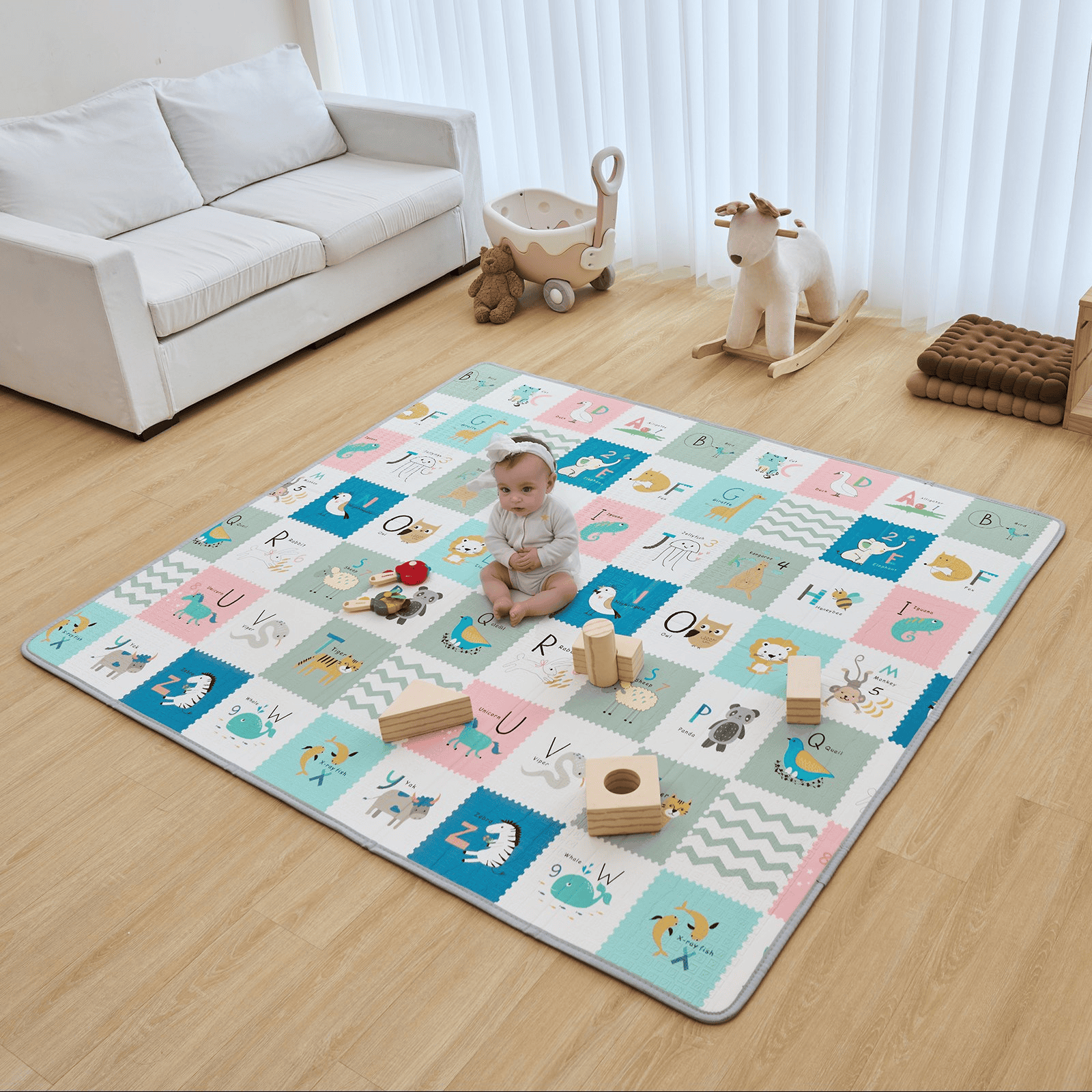 71"x79" Baby Play Mat Kids Crawling Soft Activity Floor Playmat 2 Side - The Little Big Store