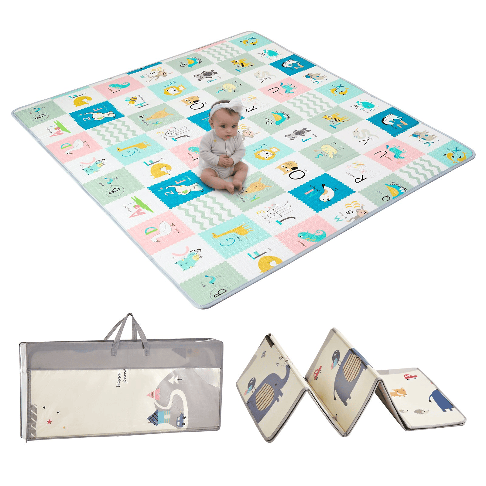 71"x79" Baby Play Mat Kids Crawling Soft Activity Floor Playmat 2 Side - The Little Big Store