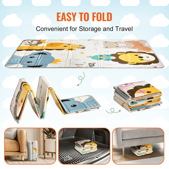 VEVOR 59"x71" Baby Play Mat Kids Crawling Soft Activity Floor Playmat 2 Side - The Little Big Store