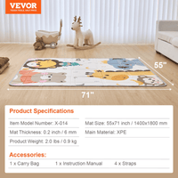 VEVOR 59"x71" Baby Play Mat Kids Crawling Soft Activity Floor Playmat 2 Side - The Little Big Store