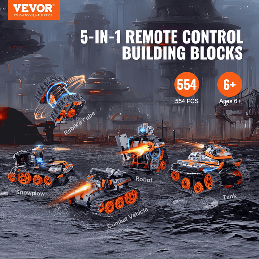 VEVOR STEM Building Toys for Kids 5 in 1 App & Remote Control Car/Robot 554 PCS - The Little Big Store